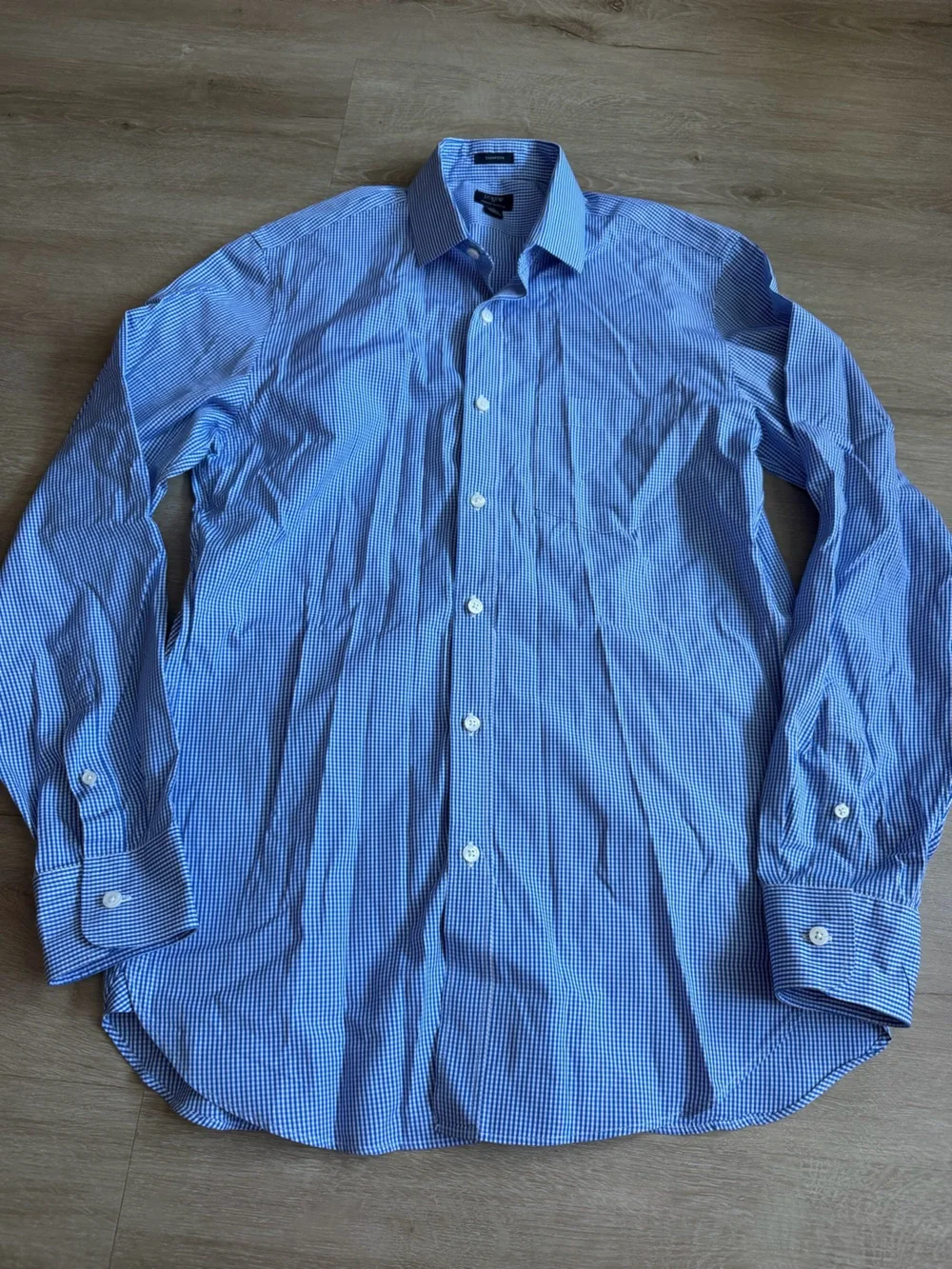 J.Crew Thompson Premium Shirting Button Down Shirt size M Gingham Blue White